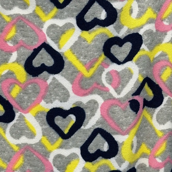 Epic Threads Girls Drop Shoulder Heart Print Dress - Grey Pink White Yellow- Lrg - Picture 3 of 8